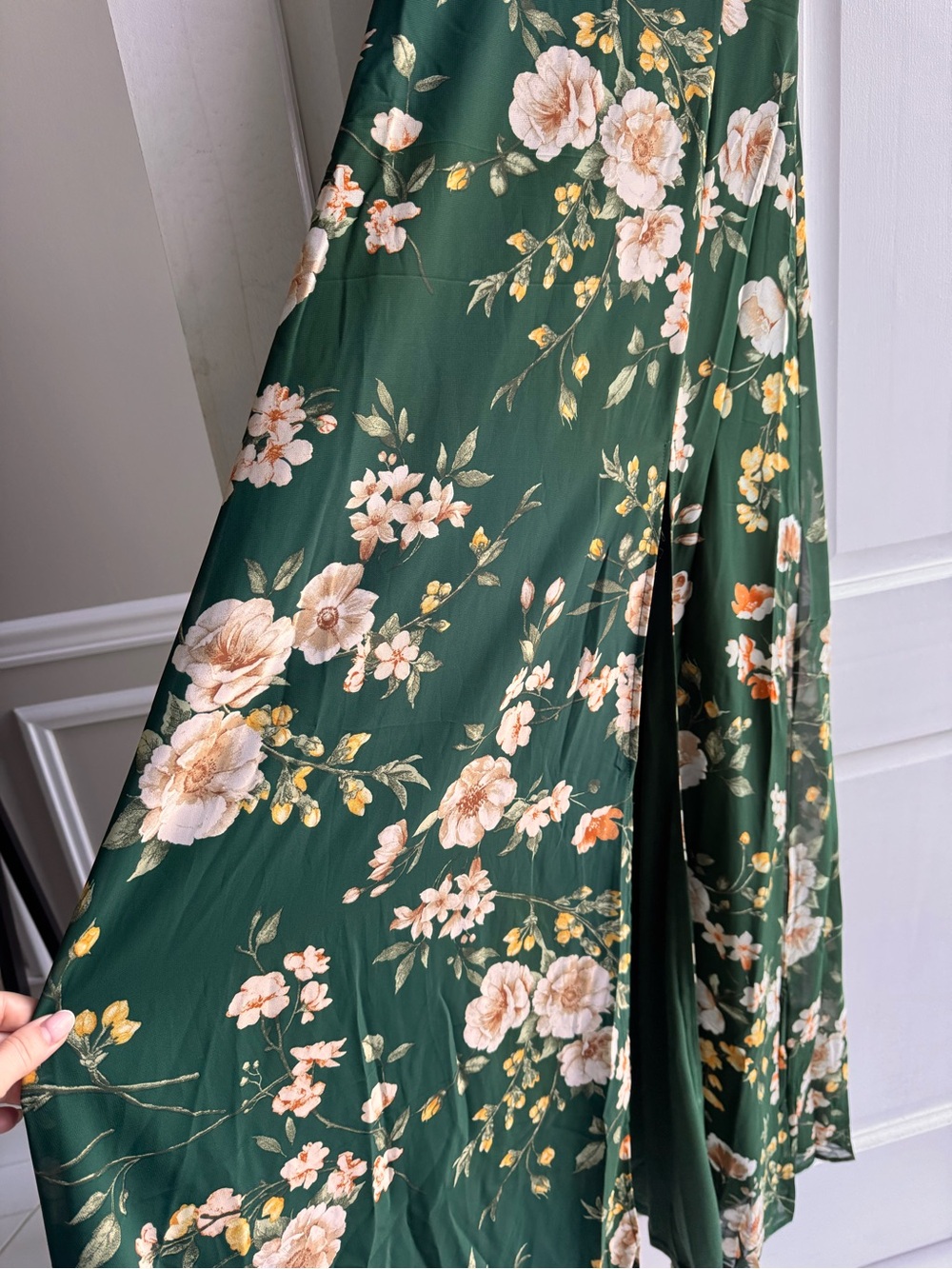 NWT Lulus Remarkable Arrival Emerald Green Floral Sleeveless Maxi Dress - Picture 5 of 7